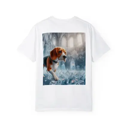 Beagle Puppy Exploring Frozen Ice Castle