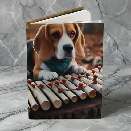 Beagle Puppy Playing Xylophone Autumn Forest
