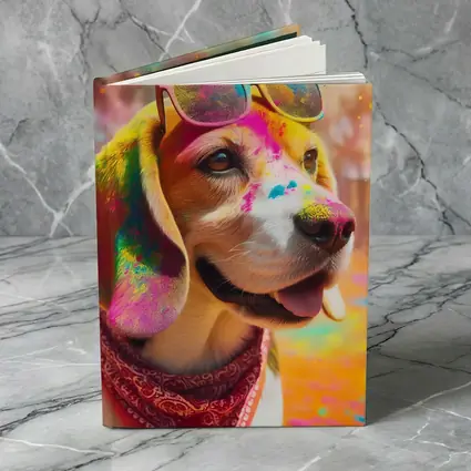 Beagle Dog Wearing Sunglasses Holi Festival