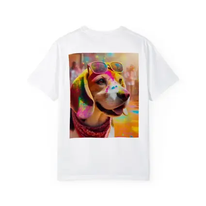 Beagle Dog Wearing Sunglasses Holi Festival