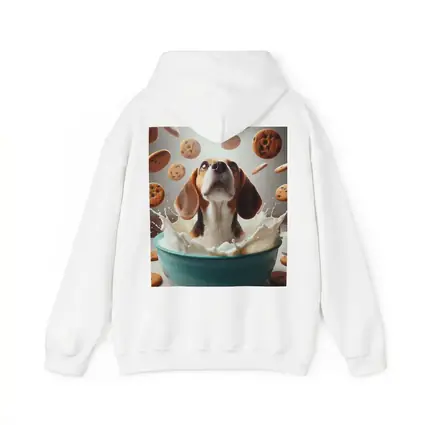 Beagle Bathing in Milk With Cookies