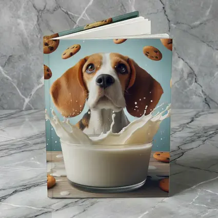 Beagle Dog Milk Splash Cookies Flying