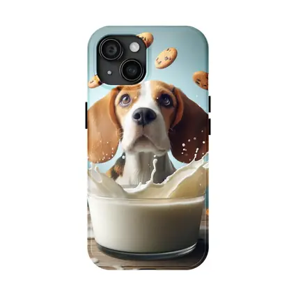 Beagle Dog Milk Splash Cookies Flying