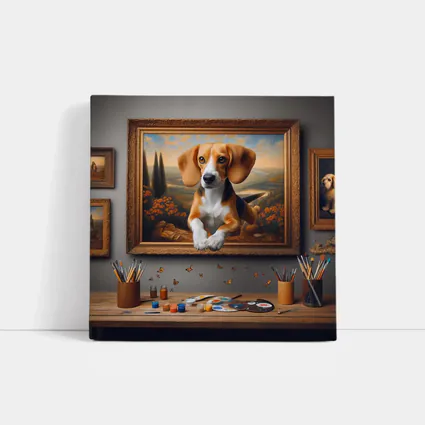 Beagle Puppy Classical Oil Painting Art