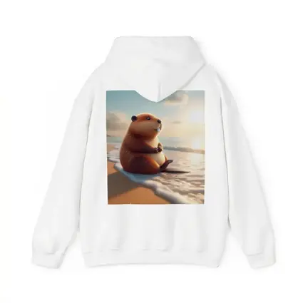 Cute Beaver Sitting On Sunny Beach