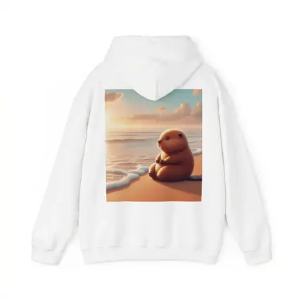 Cute Beaver Sitting On Sunny Beach