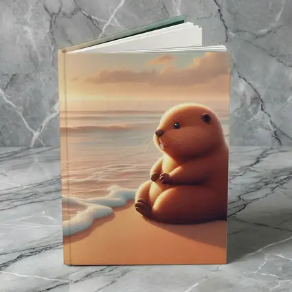 Cute Beaver Sitting On Sunny Beach