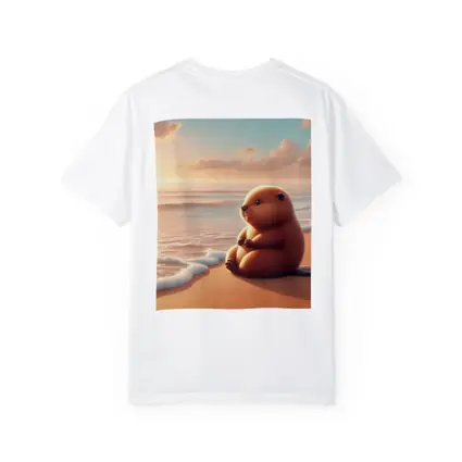 Cute Beaver Sitting On Sunny Beach