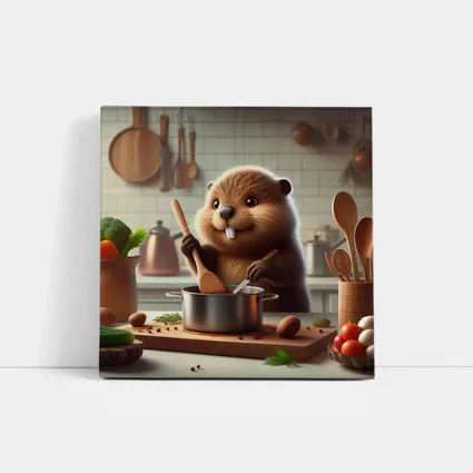 Beaver Cooking in Cozy Kitchen