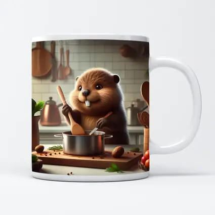 Beaver Cooking in Cozy Kitchen