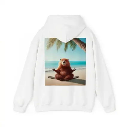 Beaver Meditating on Tropical Beach