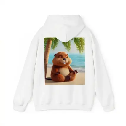 Meditating Beaver Relaxing on Tropical Beach
