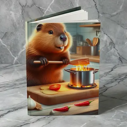 Beaver Cooking in Cozy Kitchen Scene