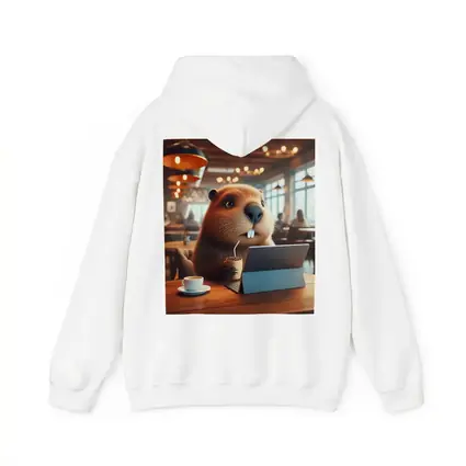 Beaver Working At Cafe Coffee Shop