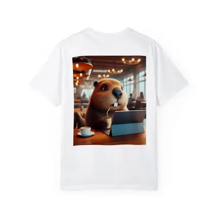 Beaver Working At Cafe Coffee Shop