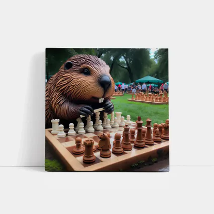 Beaver Playing Chess in Green Park