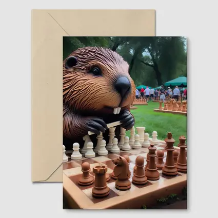 Beaver Playing Chess in Green Park