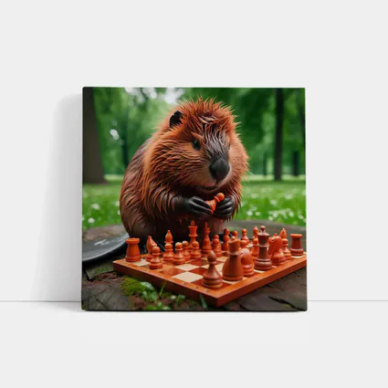 Beaver Playing Chess in Green Park