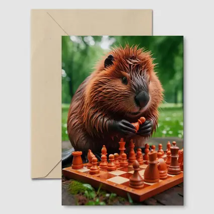 Beaver Playing Chess in Green Park