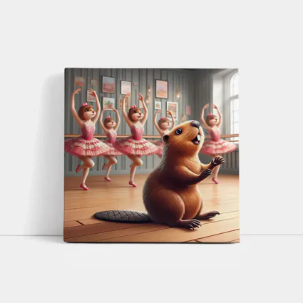 Beaver Dancing In Pink Ballet Studio