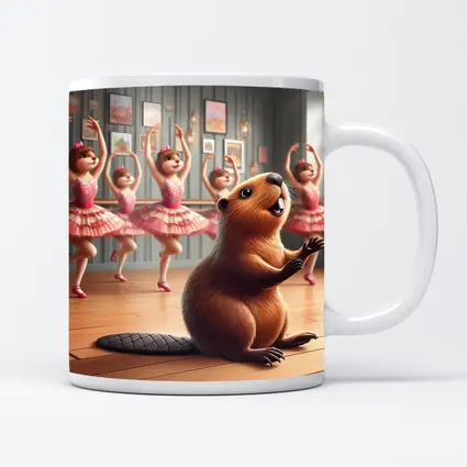 Beaver Dancing In Pink Ballet Studio