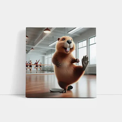 Dancing Beaver In Ballet Studio
