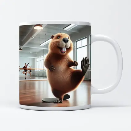 Dancing Beaver In Ballet Studio