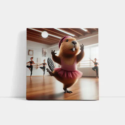 Funny Beaver Ballerina Dancing In Studio