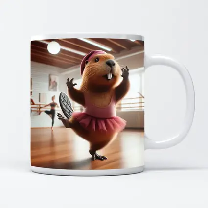 Funny Beaver Ballerina Dancing In Studio