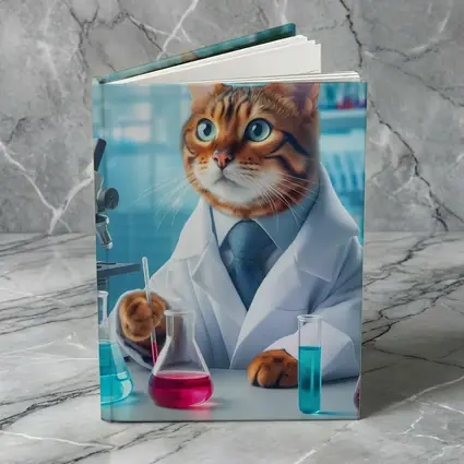 Bengal Cat Scientist In Laboratory Setting
