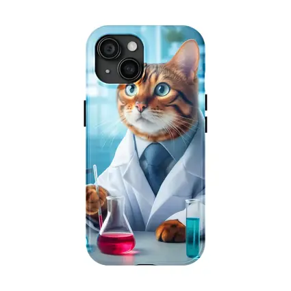 Bengal Cat Scientist In Laboratory Setting
