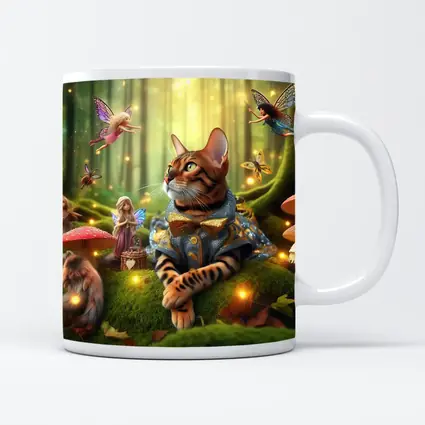 Bengal Cat Fairy Forest Fantasy Art