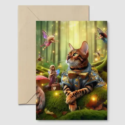 Bengal Cat Fairy Forest Fantasy Art