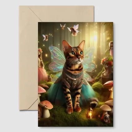 Bengal Cat Fairy Wings Enchanted Forest