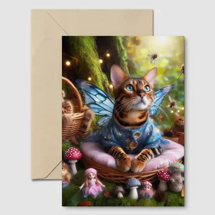 Bengal Cat Fairy Wings Enchanted Forest