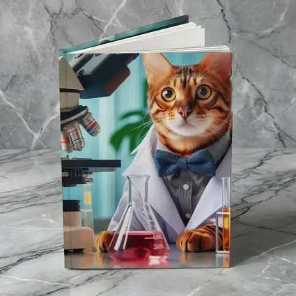 Bengal Cat Scientist Laboratory Coat Microscope