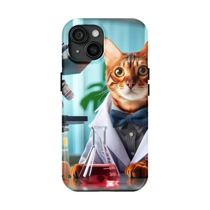 Bengal Cat Scientist Laboratory Coat Microscope