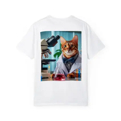 Bengal Cat Scientist Laboratory Coat Microscope