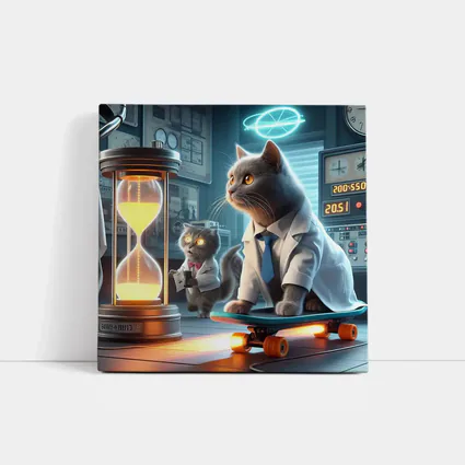 Scientist Cats Time Travel Lab Skateboard