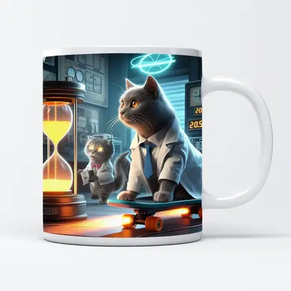 Scientist Cats Time Travel Lab Skateboard