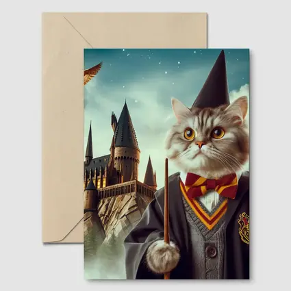 Wizard Cat in Robes at Magic Castle
