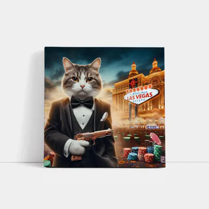 Tuxedo Cat Secret Agent Las Vegas Casino