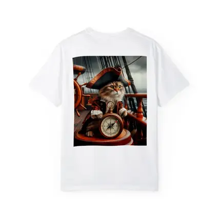 Pirate Cat Captain On Sailing Ship