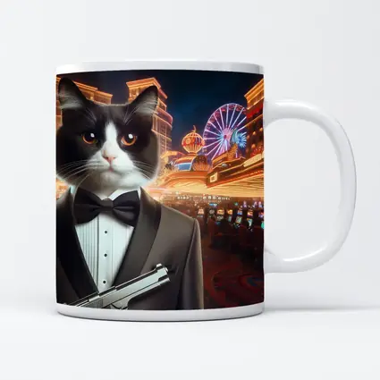 Tuxedo Cat Secret Agent Las Vegas Casino