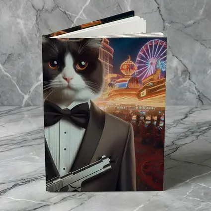 Tuxedo Cat Secret Agent Las Vegas Casino
