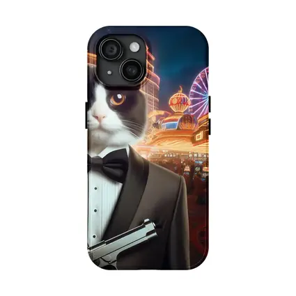Tuxedo Cat Secret Agent Las Vegas Casino