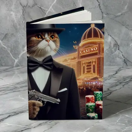 Tuxedo Cat Spy Casino Night Scene