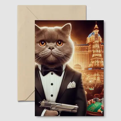 British Shorthair Cat Spy Las Vegas Casino