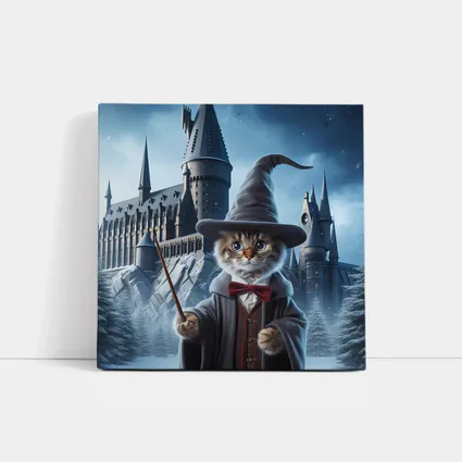 Wizard Cat Winter Castle Fantasy Art