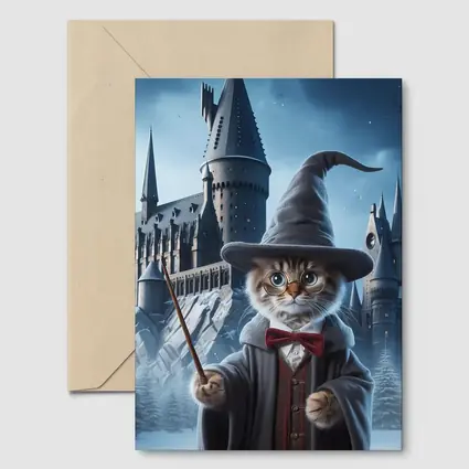 Wizard Cat Winter Castle Fantasy Art